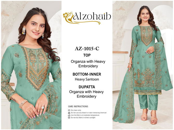 Alzohaib Az 1015 A To D Organza Pakistani Suits Wholesale Shop In Surat
